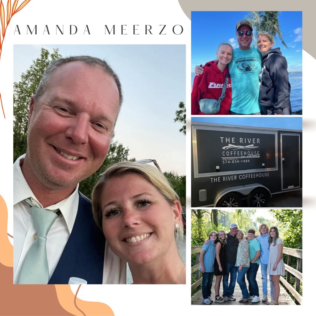 Amanda Meerzo is the owner of a local coffee shop located in North Webster, Indiana, called The River Coffeehouse. She’s owned the coffeehouse since 2020 and in 2023, she started The River on Wheels as well as recently opening a new Warsaw, Indiana location. 